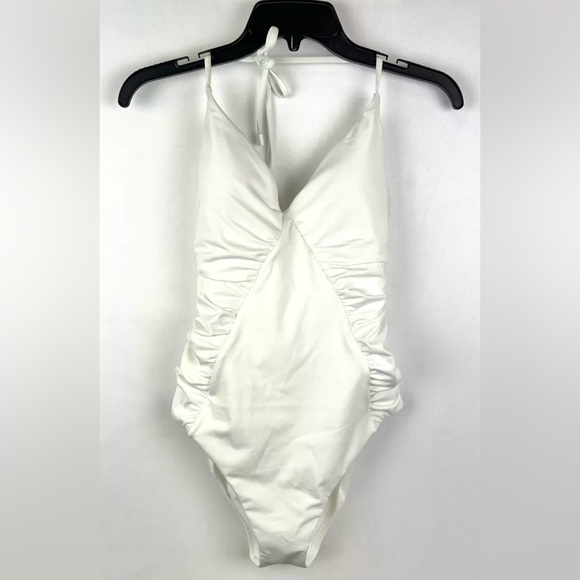 Sanctuary Women’s White Halter Neck One Piece Swimsuit Size Medium